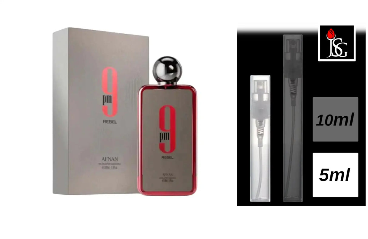 Shop for AFNAN 9 pm Rebel eau de parfum 100ml perfume in miami and online 5ml decant