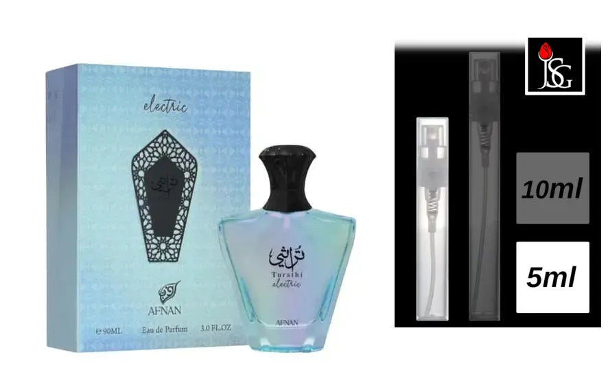 Shop for Afnan Turathi Electric perfumes online and in miami 5ml decant