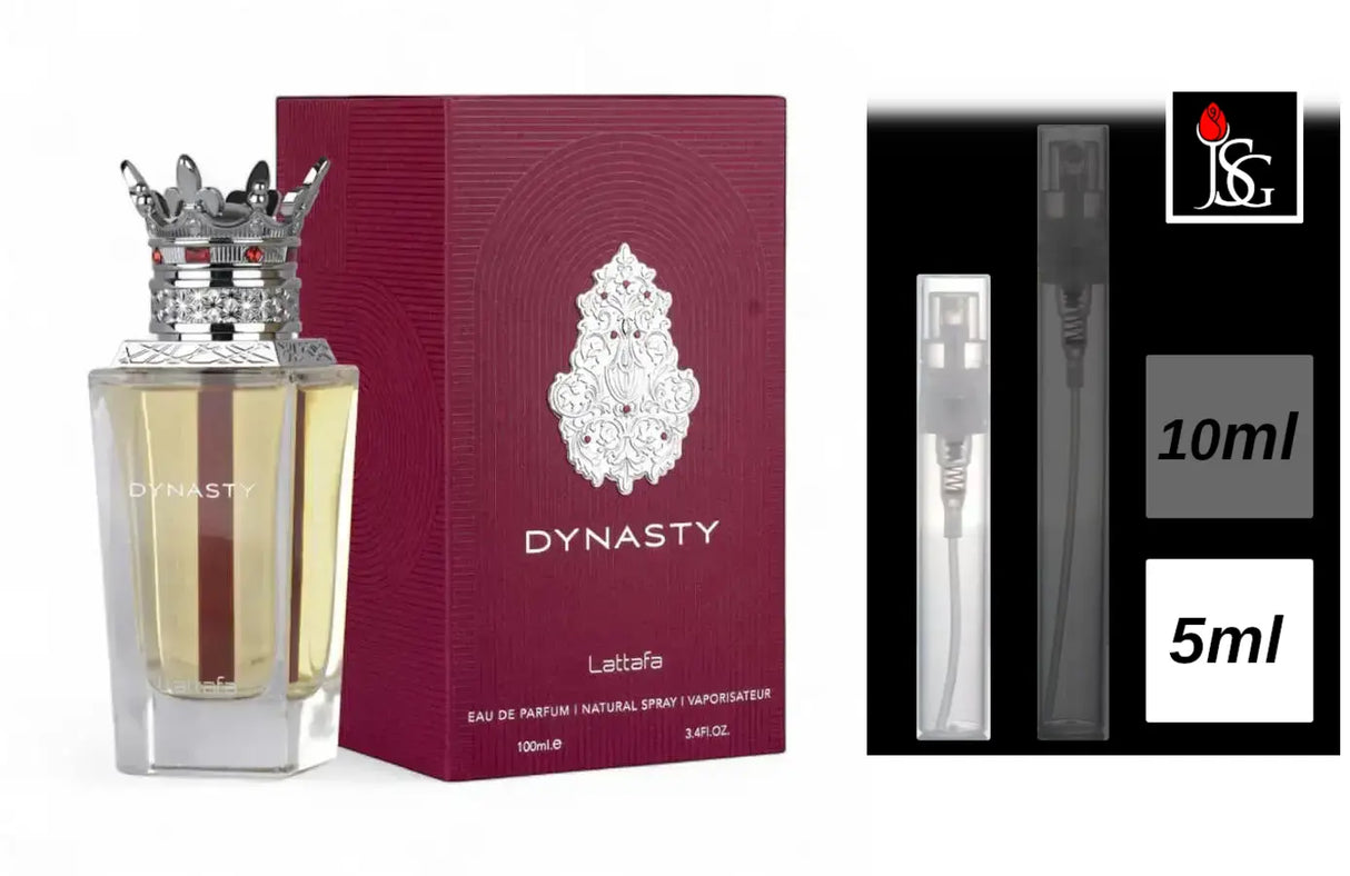 Shop for DYNASTY Lattafa EAU DE PARFUM NATURAL SPRAY VAPORISATEUR perfume fragrance online and in miami 5ml decant