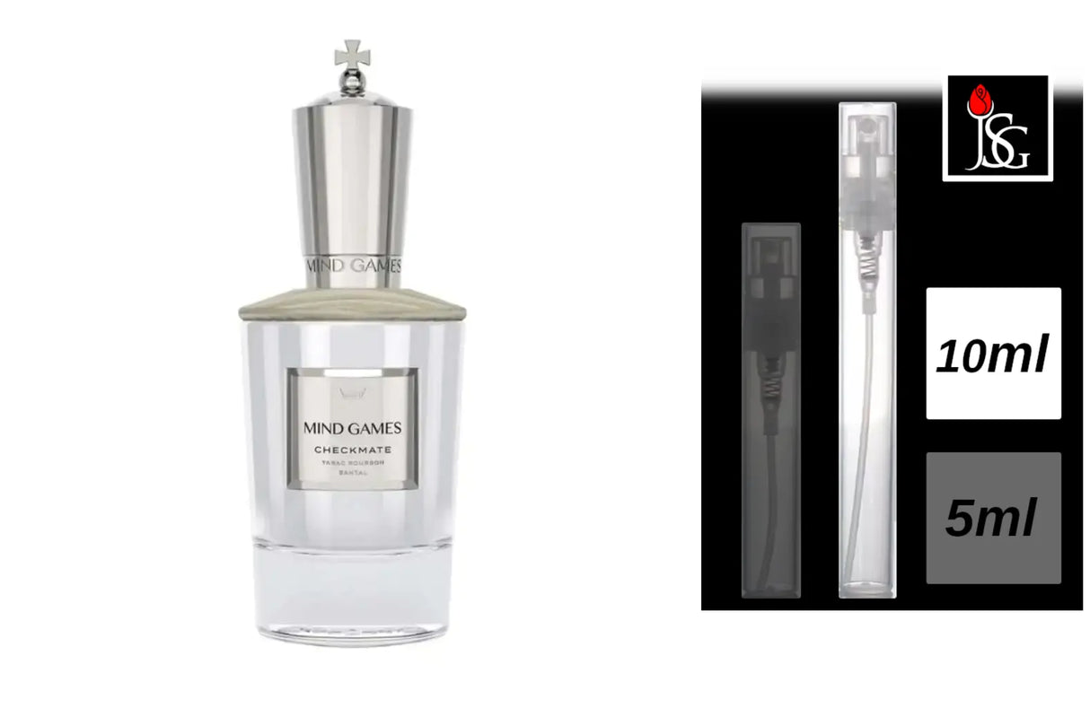 Shop for MIND GAMES Checkmate Tabac Bourbon Santal perfume in miami and online 10ml decant