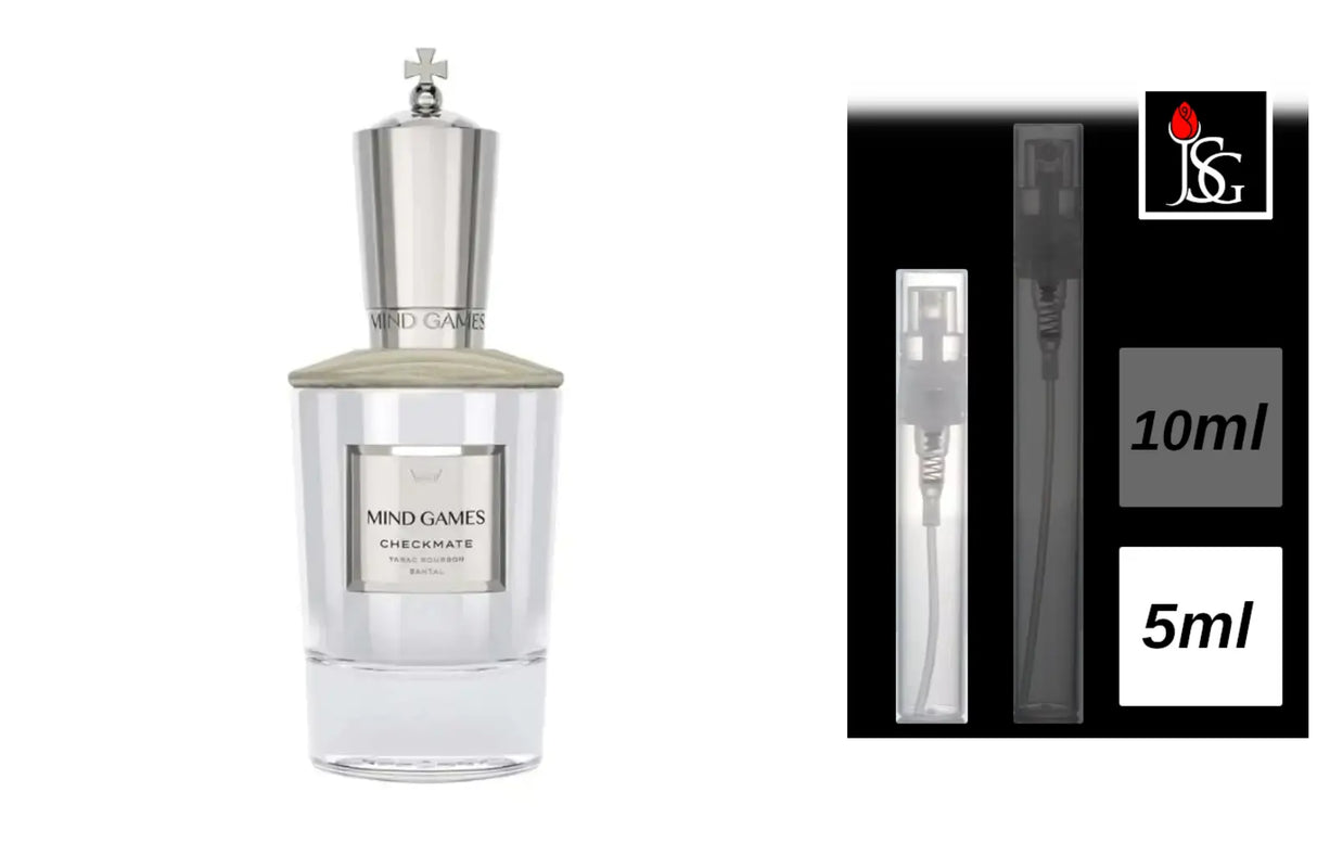 Shop for MIND GAMES Checkmate Tabac Bourbon Santal perfume in miami and online 5ml decant