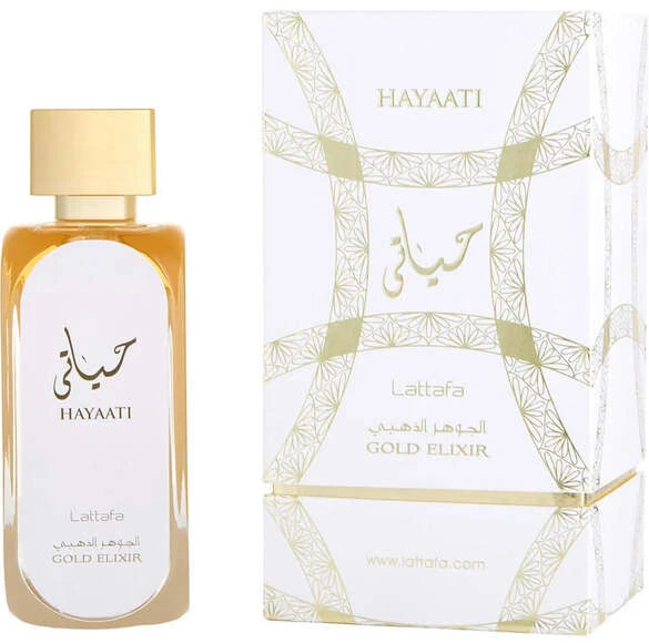 Lattafa Hayaati Gold Elixir Eau de Parfum, 3.4 oz Bottle