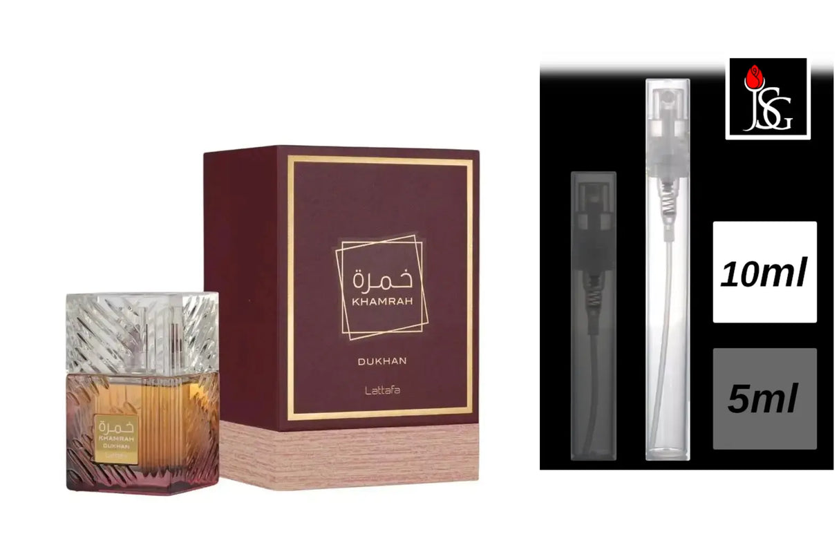 Shop for lattafa khamrah dukhan perfume online or in miami 2 10ml decant