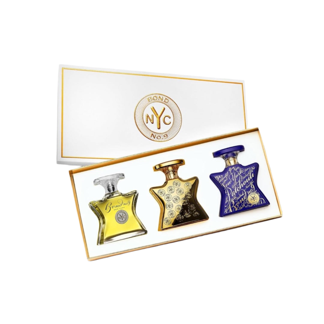 Bond No. 9 New York Men’s Luxe Eau de Parfum Trio - Fragrance Gift Set Including Chez Bond, Signature , New York Patchouli