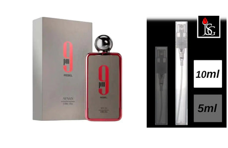 Shop for AFNAN 9 pm Rebel eau de parfum 100ml perfume in miami and online 10ml decant
