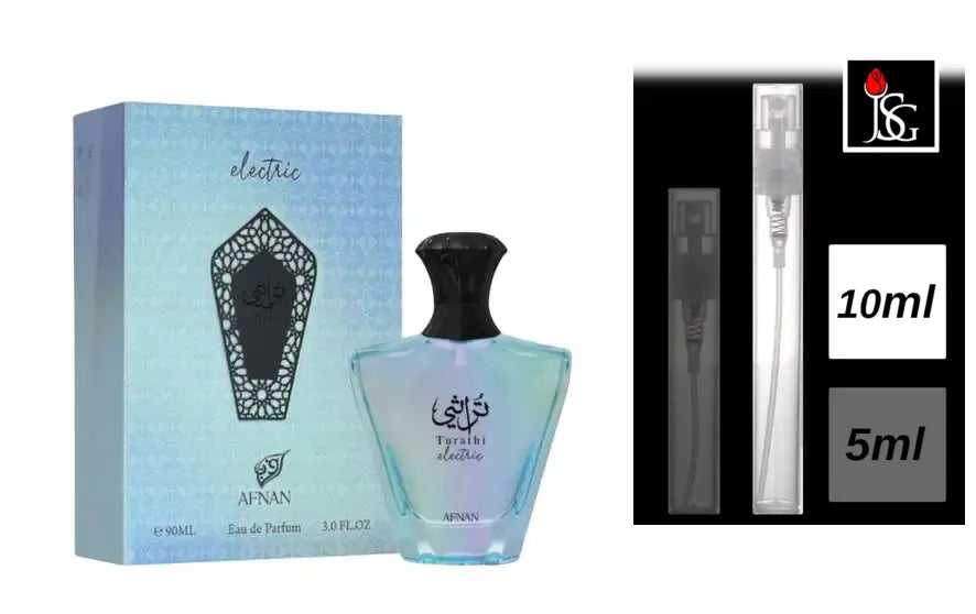Shop for Afnan Turathi Electric perfumes online and in miami 10ml decant