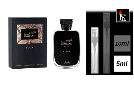Shop for HAWAS BLACK For Him perfume in miami and online 5ml decant