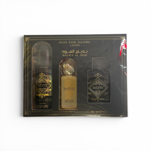 Lattafa Badee Al Oud Oud for Glory Gift Set