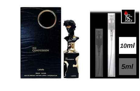 Lattafa His Confessions Eau de Parfum, 10ml Decant Sample