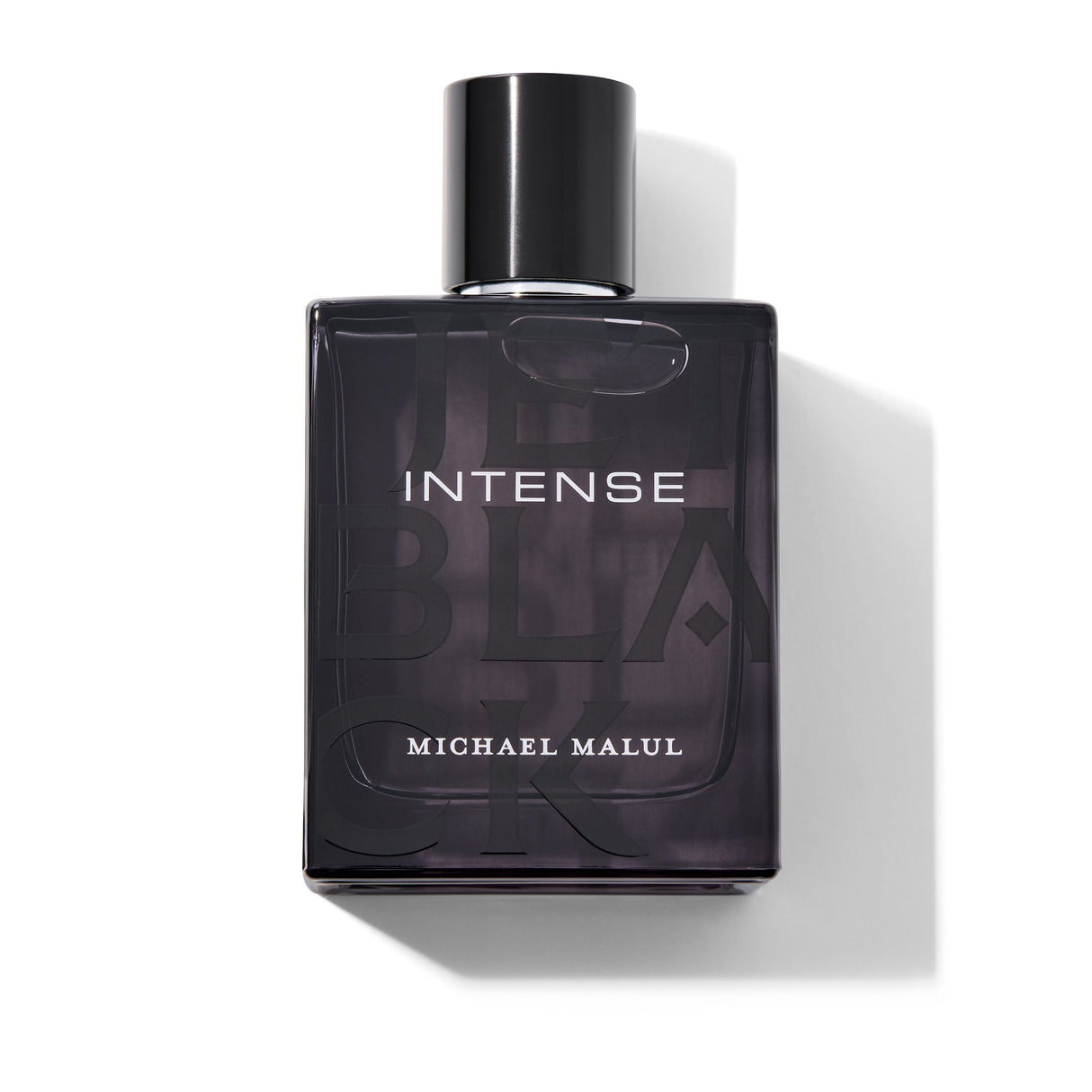 Michael Malul Jet Black Intense Eau de Parfum 100 ml black bottle with silver cap, front view