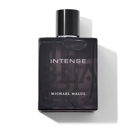 Michael Malul Jet Black Intense Eau de Parfum 100 ml black bottle with silver cap, front view