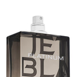 Close-up of the Michael Malul Jet Black Platinum bottle label and cap detailing
