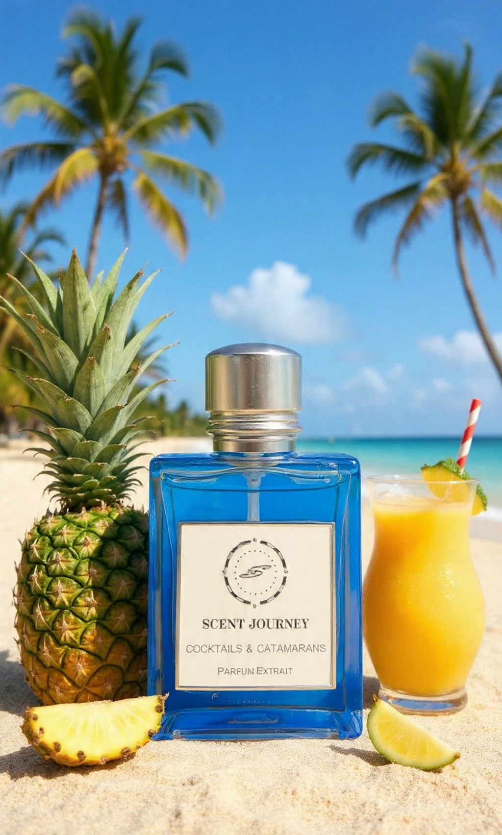 Scent Journey Cocktails & Catamarans Extrait de Parfum 1.7 oz / 50ml — unisex Caribbean fragrance with grapefruit, pina colada accord, coastal amber and ambroxan
